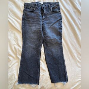 Zara Black Frayed Hem Jeans